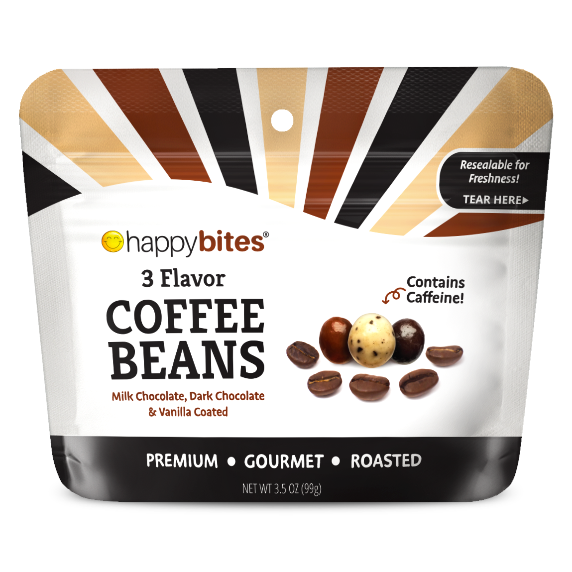 Eat Play Happy, Inc - Happy Bites 3 Flavor Covered Coffee Beans (3.5 oz)